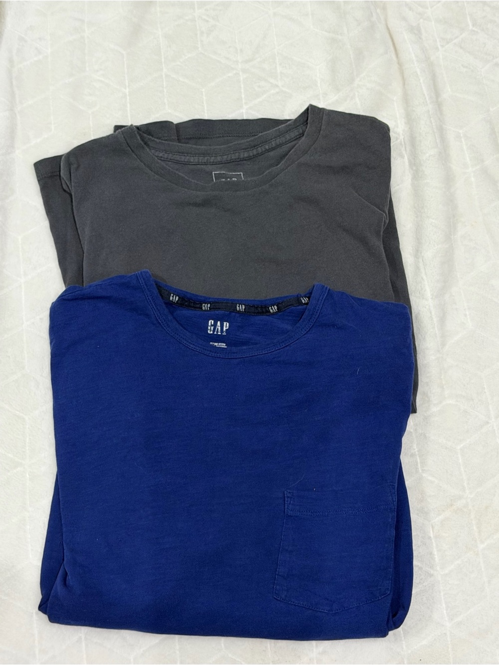 GAP Women's Short Sleeve Pocket Tees - Royal Blue & Charcoal Washed Look